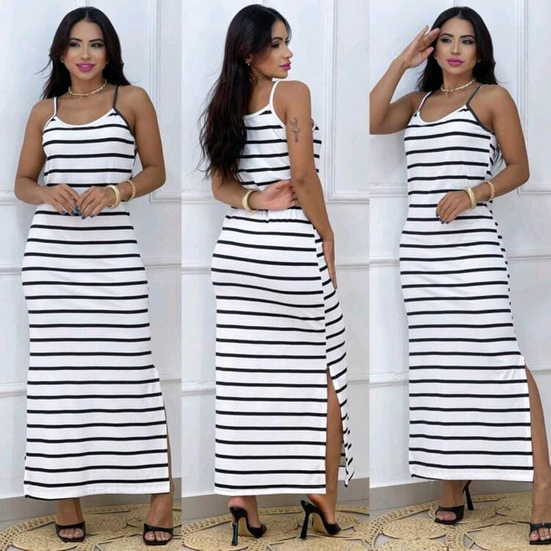 Vestido canelado de alcinha