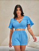 Conjunto Feminino Azul Verão