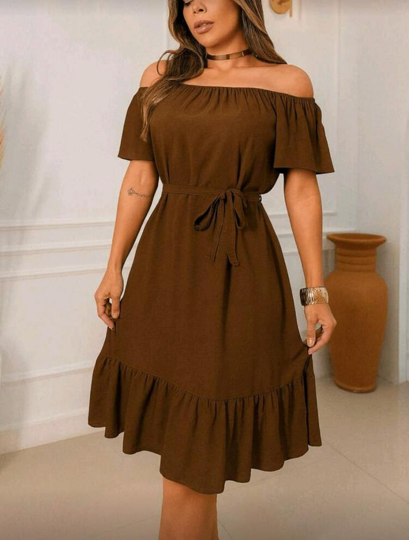 Vestido Ombro a Ombro Elegance