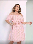 Vestido Ombro a Ombro Floral