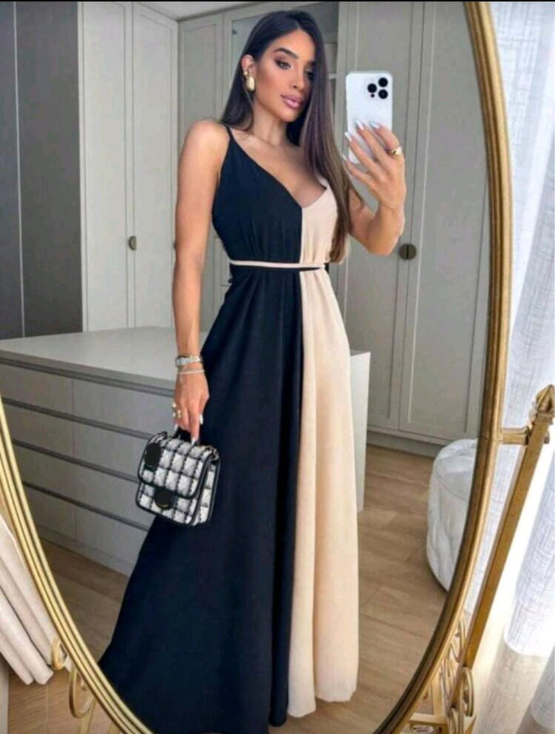 Vestido Longo Bicolor