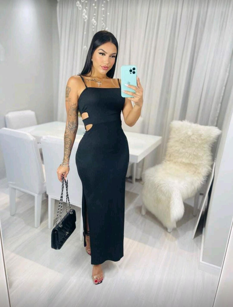 Vestido Longo Recortes