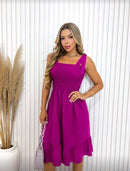 Vestido Feminino Midi com Lastex