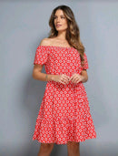 Vestido Feminino Ombro a Ombro Estampado