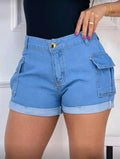 Short Jeans Feminino Cargo