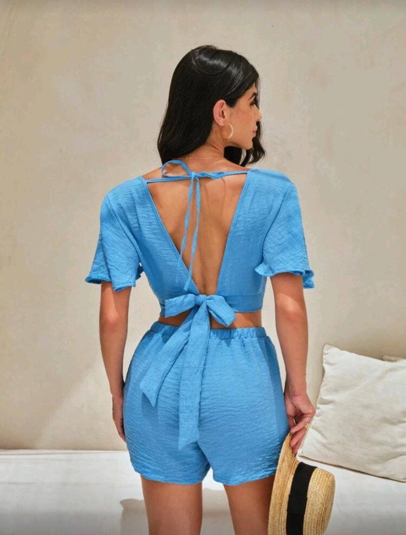 Conjunto Feminino Azul Verão