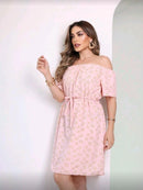 Vestido Ombro a Ombro Floral