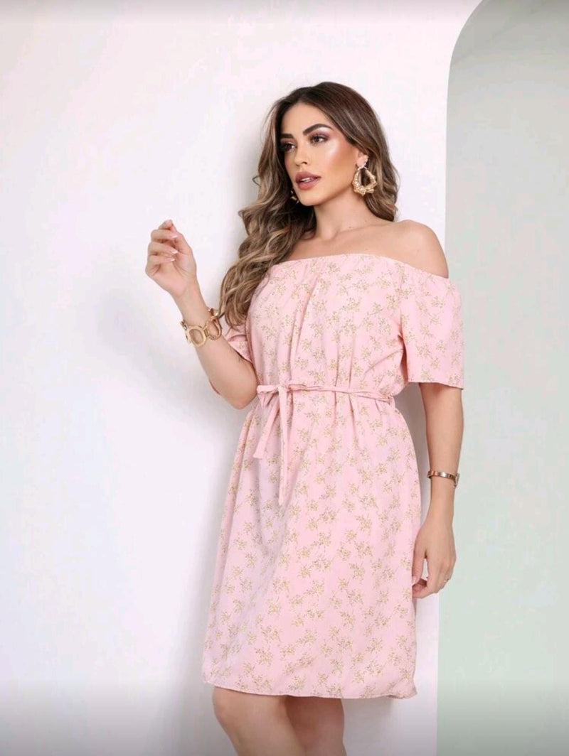 Vestido Ombro a Ombro Floral