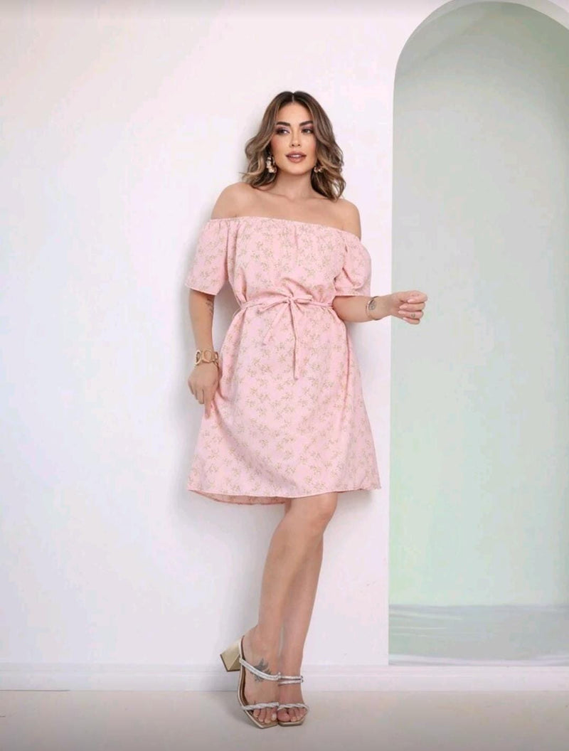 Vestido Ombro a Ombro Floral