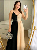 Vestido Longo Bicolor