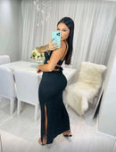 Vestido Longo Recortes