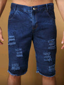 Bermuda Jeans Masculina Destroyed
