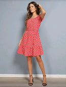 Vestido Feminino Ombro a Ombro Estampado