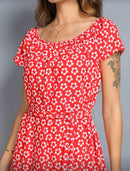 Vestido Feminino Ombro a Ombro Estampado